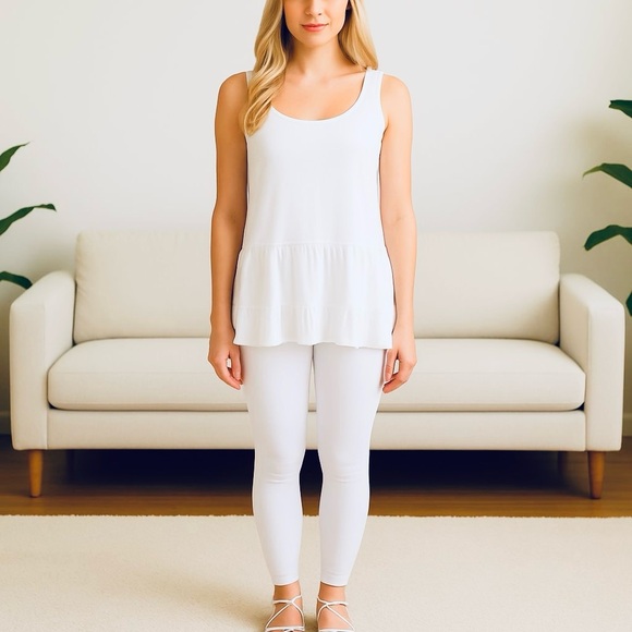 OS/TC NEW Womens Solid White Leggings Buttery Soft Yoga Pants - Picture 5 of 15